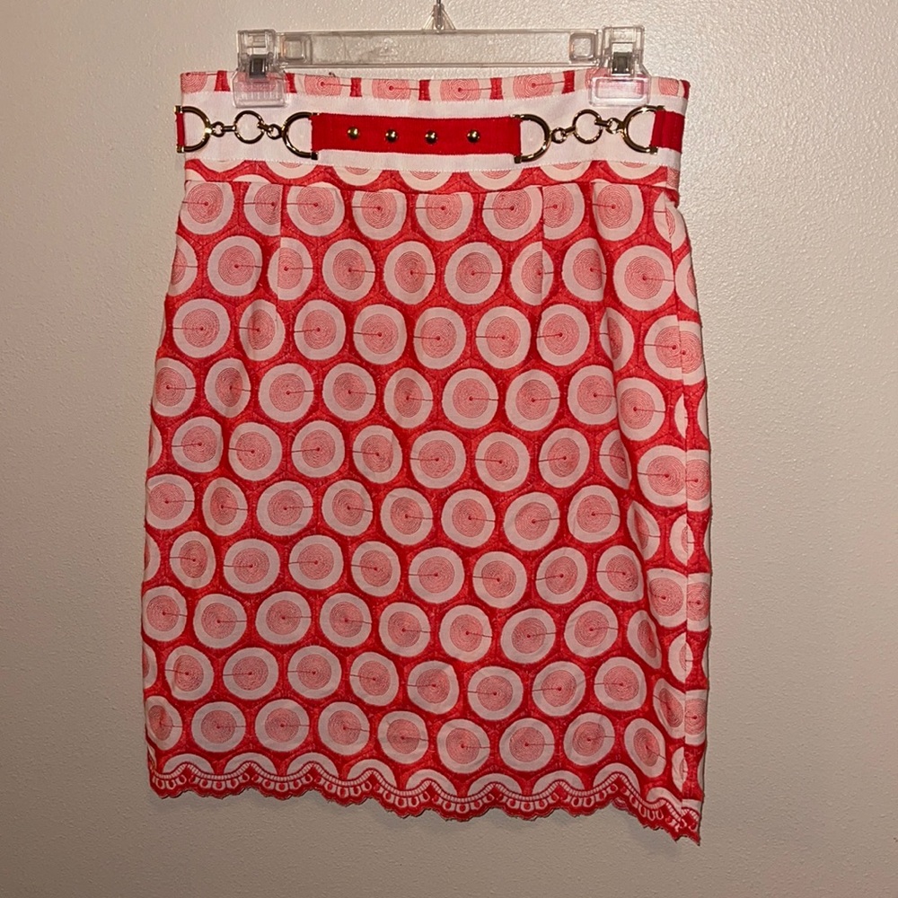 Antonio Melani Orange and Cream Skirt